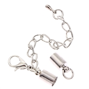 Endedupper/forlænger med dråbe. Forsølvet. 5.5 mm hul.